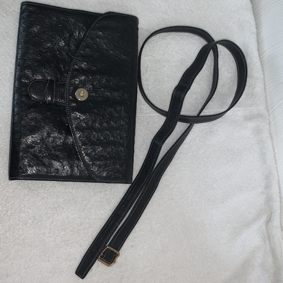 VTG Donna ELISSA Genuine OSTRICH Leather RARE Convertible clutch! - Picture 13 of 13